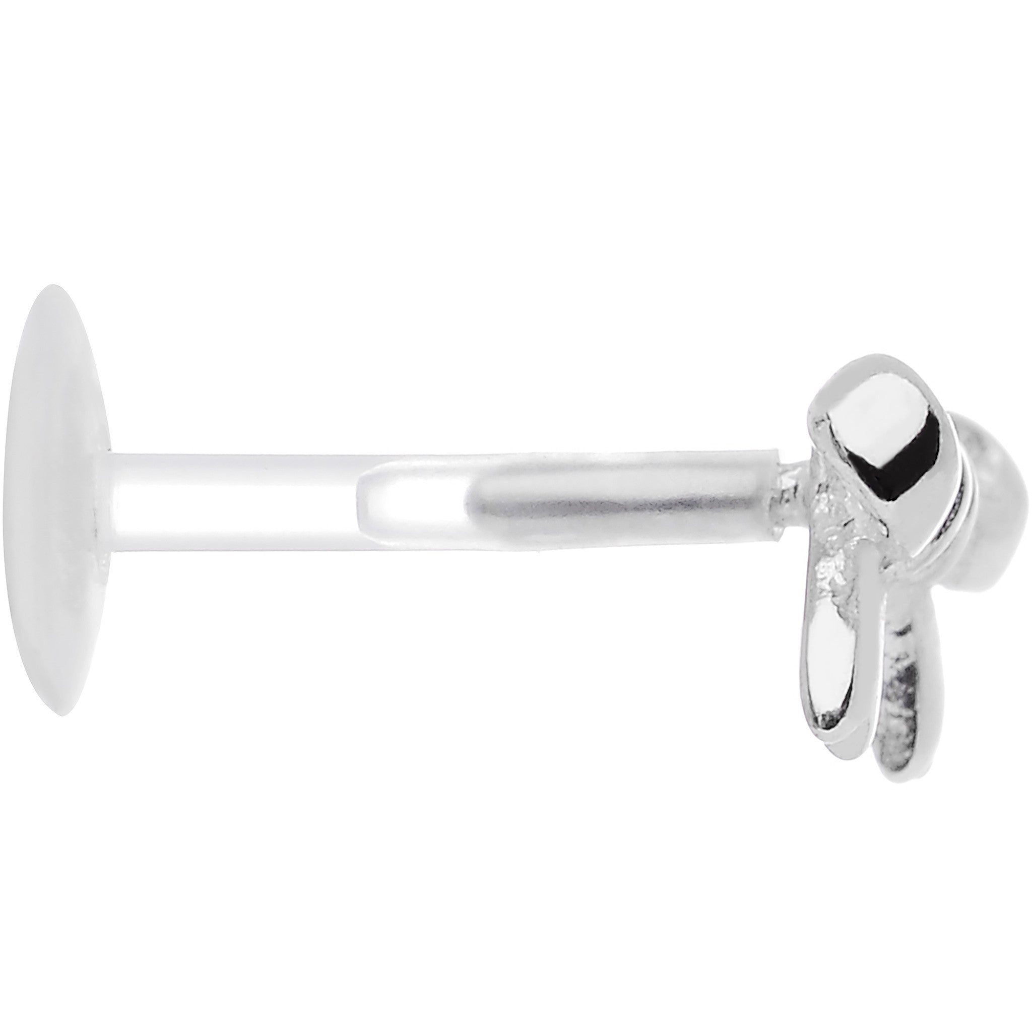 16G 5/16 925 Sterling Silver Ribbon Bow Push In Tragus Earring