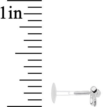 16G 5/16 925 Sterling Silver Ribbon Bow Push In Tragus Earring