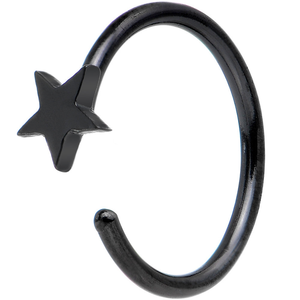 20G 5/16 Black IP Stainless Steel Evening Star Nose Hoop