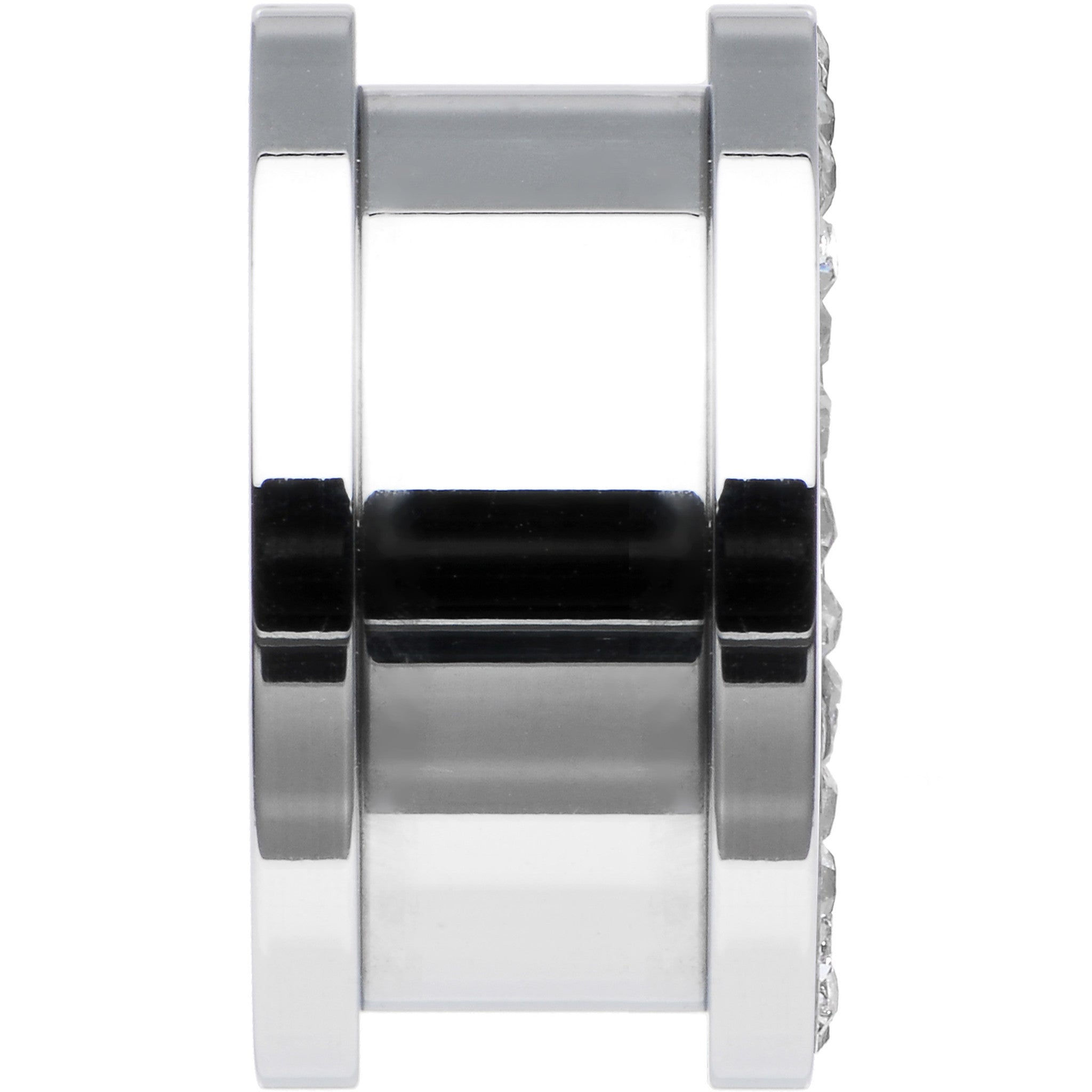 5/8 Stainless Steel Clear Gem Pink Anchor Tunnel Plug