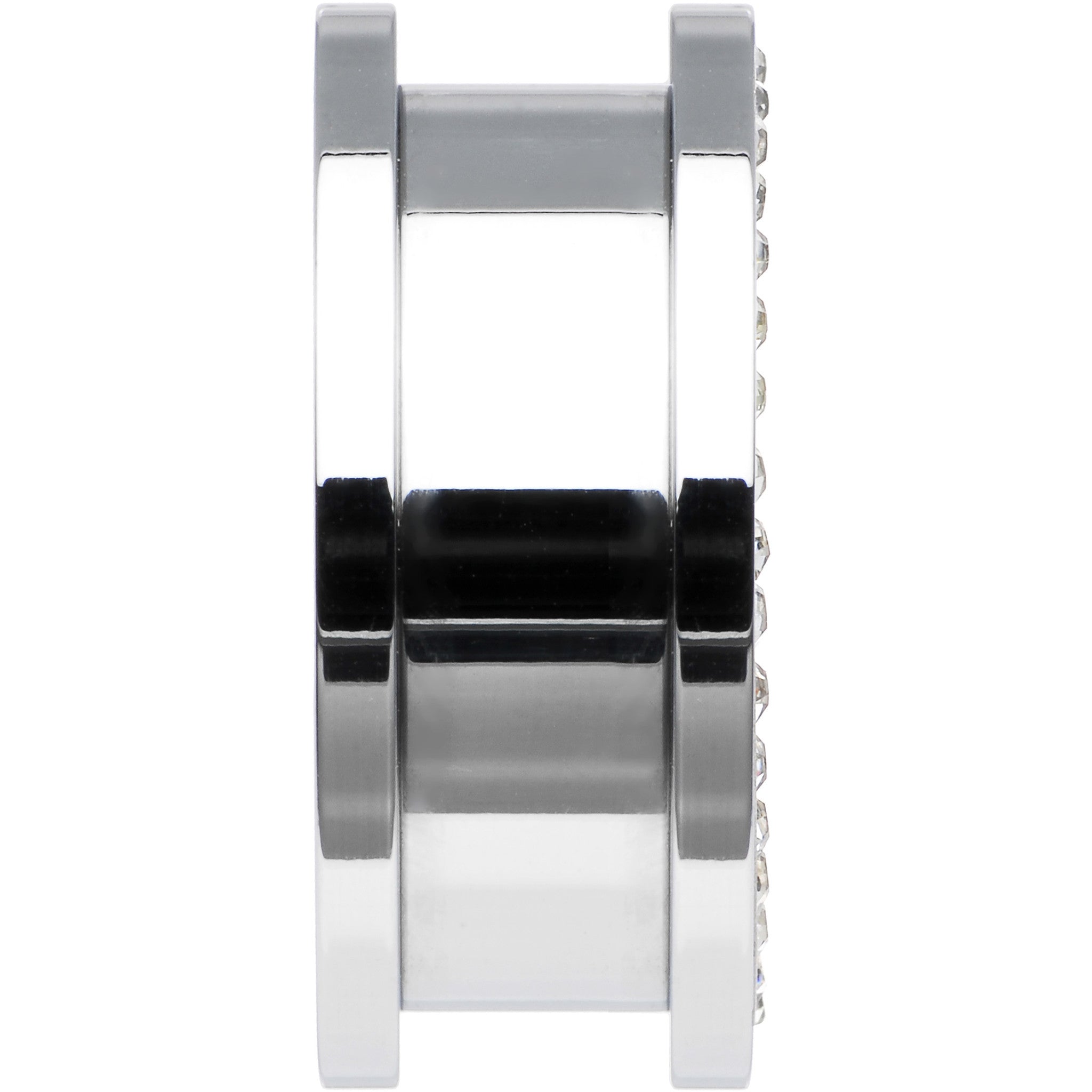 7/8 Stainless Steel Clear Gem Pink Anchor Tunnel Plug