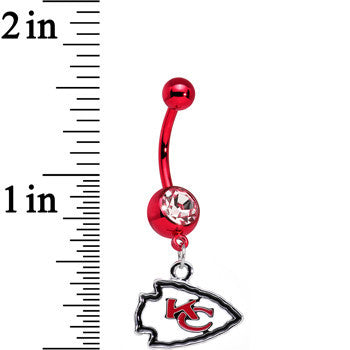 Officially Licensed NFL Kansas City Chiefs Dangle Belly Ring
