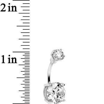 Clear Double Gem Elegant Belly Ring