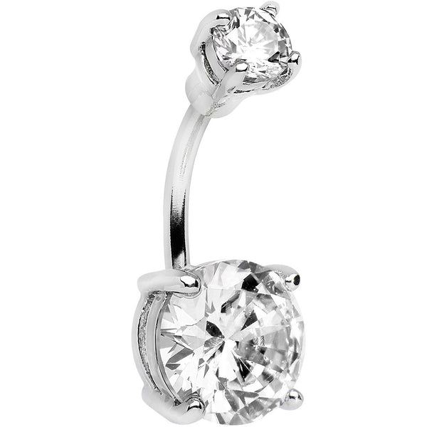 Clear Double Gem Elegant Belly Ring BodyCandy