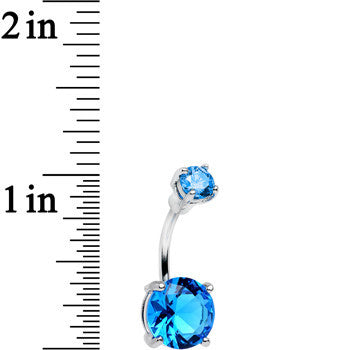 Aqua Double Gem Elegant Belly Ring