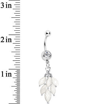 Clear Gem White Elegant Chandlier Dangle Belly Ring