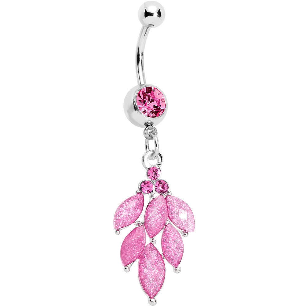 Pink Gem Elegant Chandlier Dangle Belly Ring