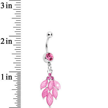 Pink Gem Elegant Chandlier Dangle Belly Ring