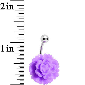 Light Purple Gerbera Flower Belly Ring