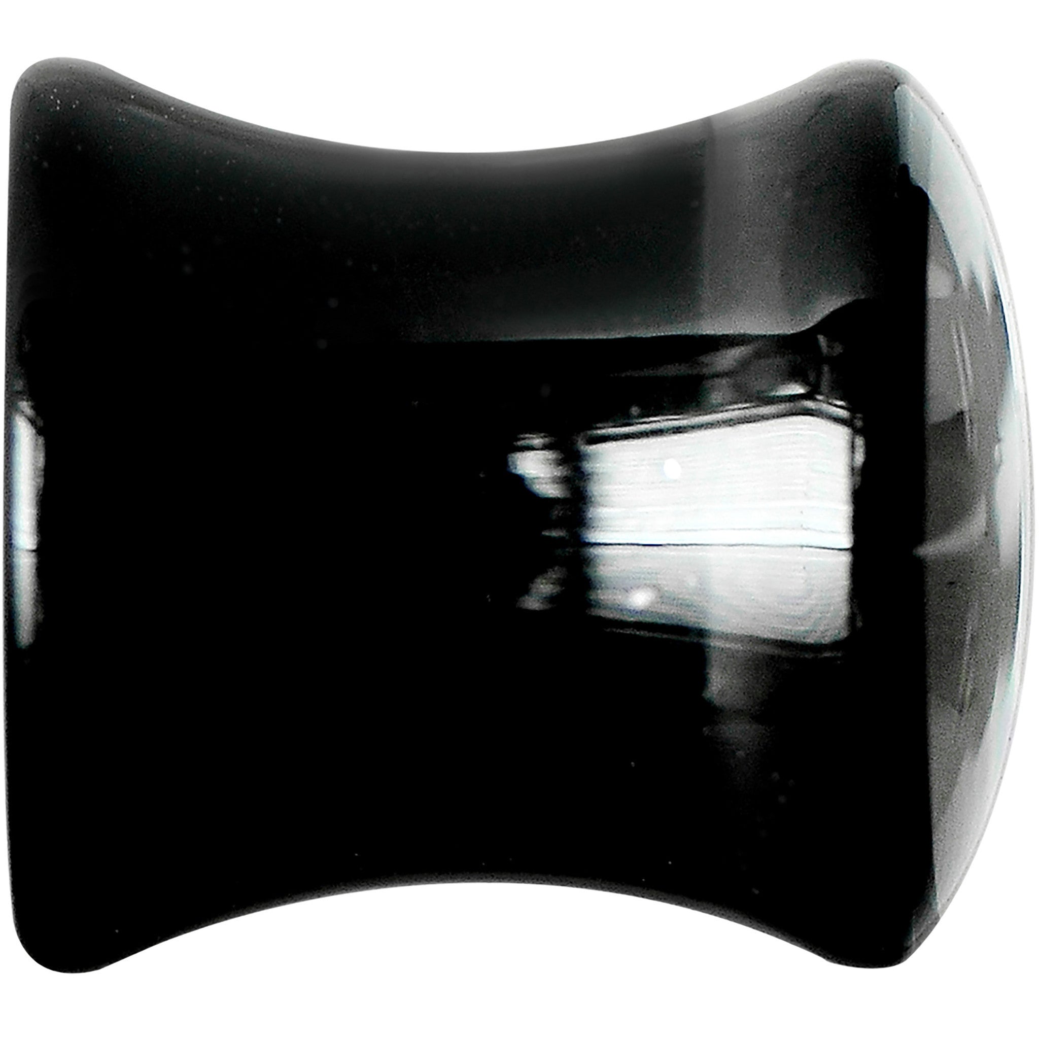 0G Black Acrylic Drop the White Anchor Saddle Plug