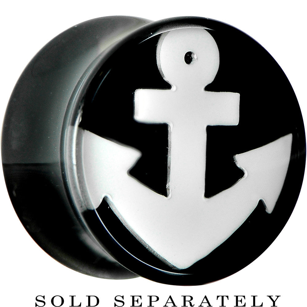 9/16 Black Acrylic Drop the White Anchor Saddle Plug