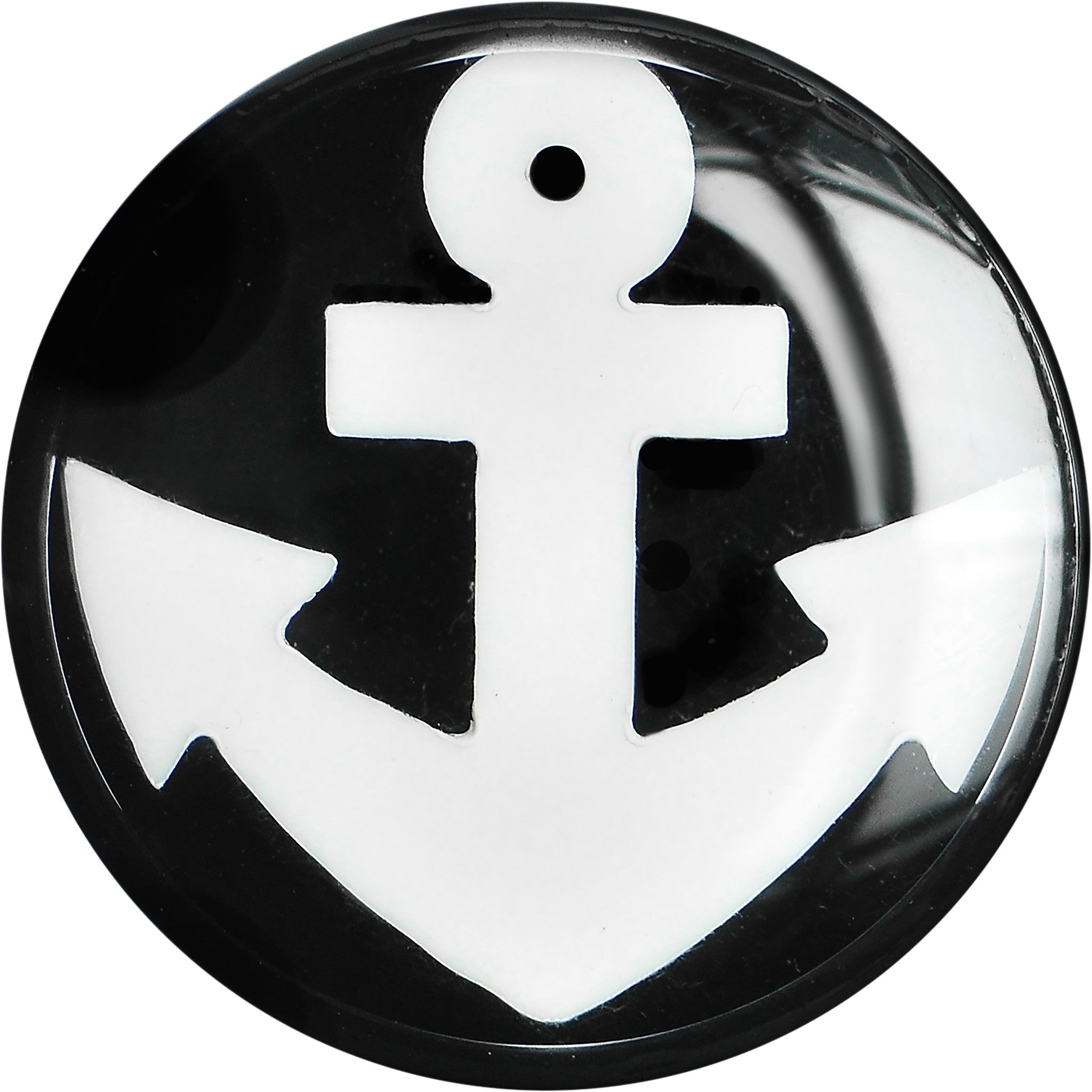 9/16 Black Acrylic Drop the White Anchor Saddle Plug