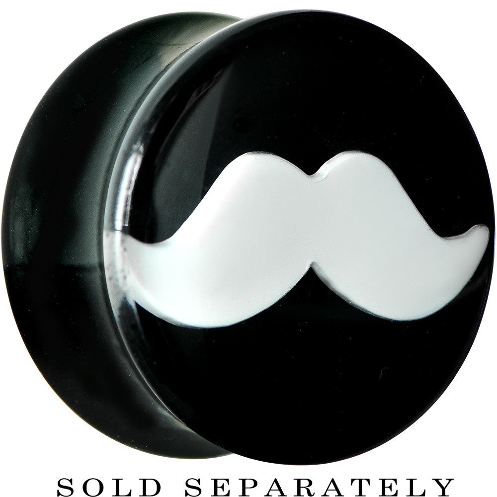 18mm Black Acrylic White Mustache Saddle Plug