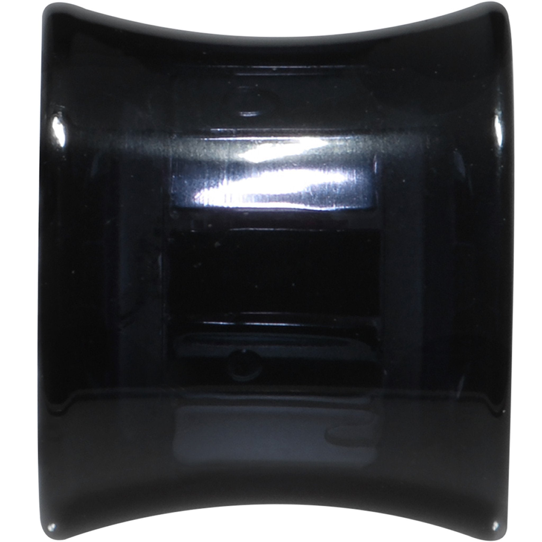 Black Acrylic Blue and Clear Gem Inlay Saddle Tunnel Plug 0G to 1 Inch