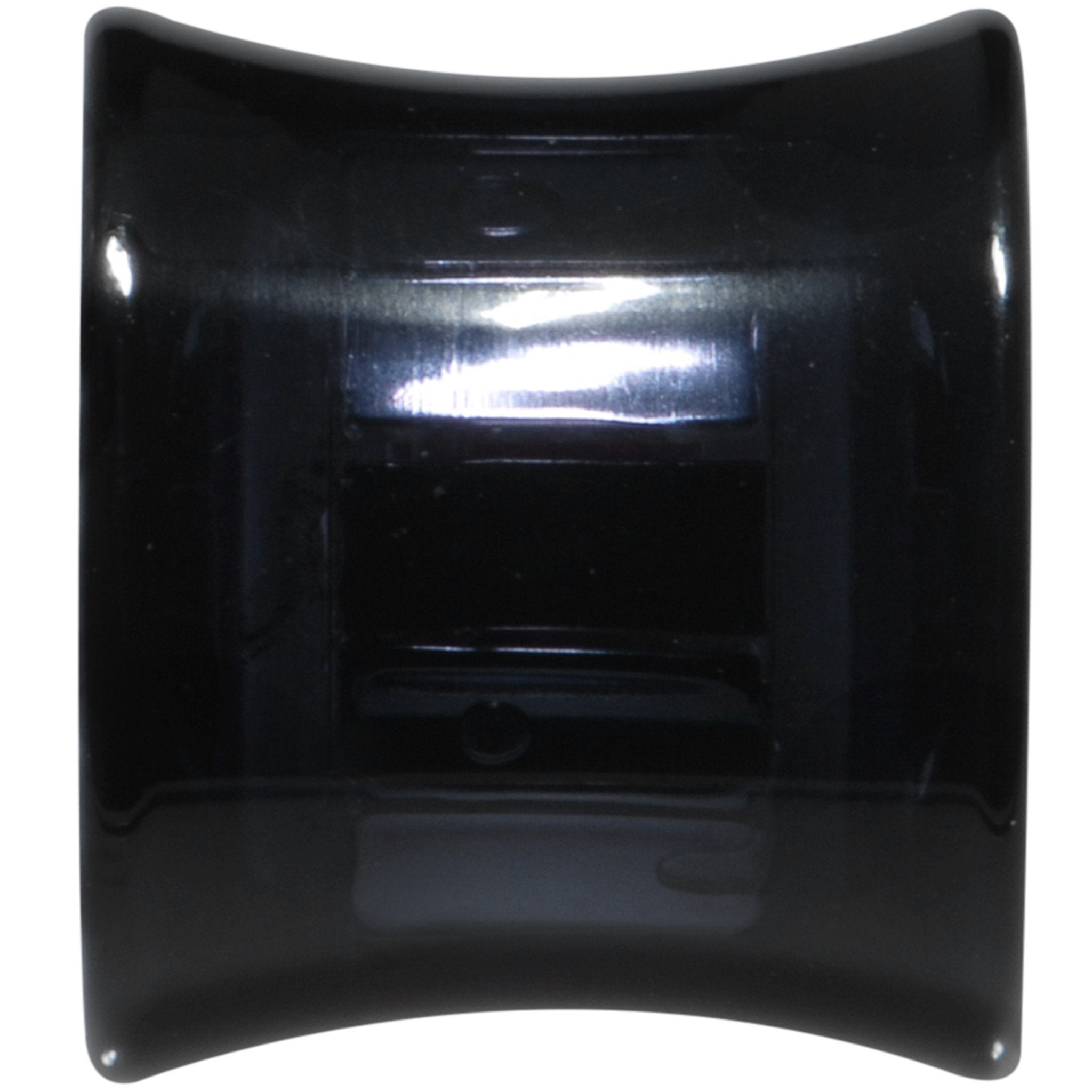 Black Acrylic Clear Gem Inlay Saddle Tunnel Plug 0G to 1 Inch