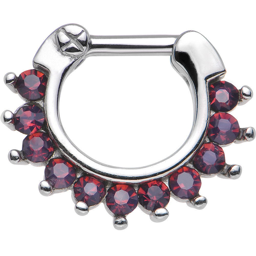 14G Stainless Steel Red 11 Septum Clicker