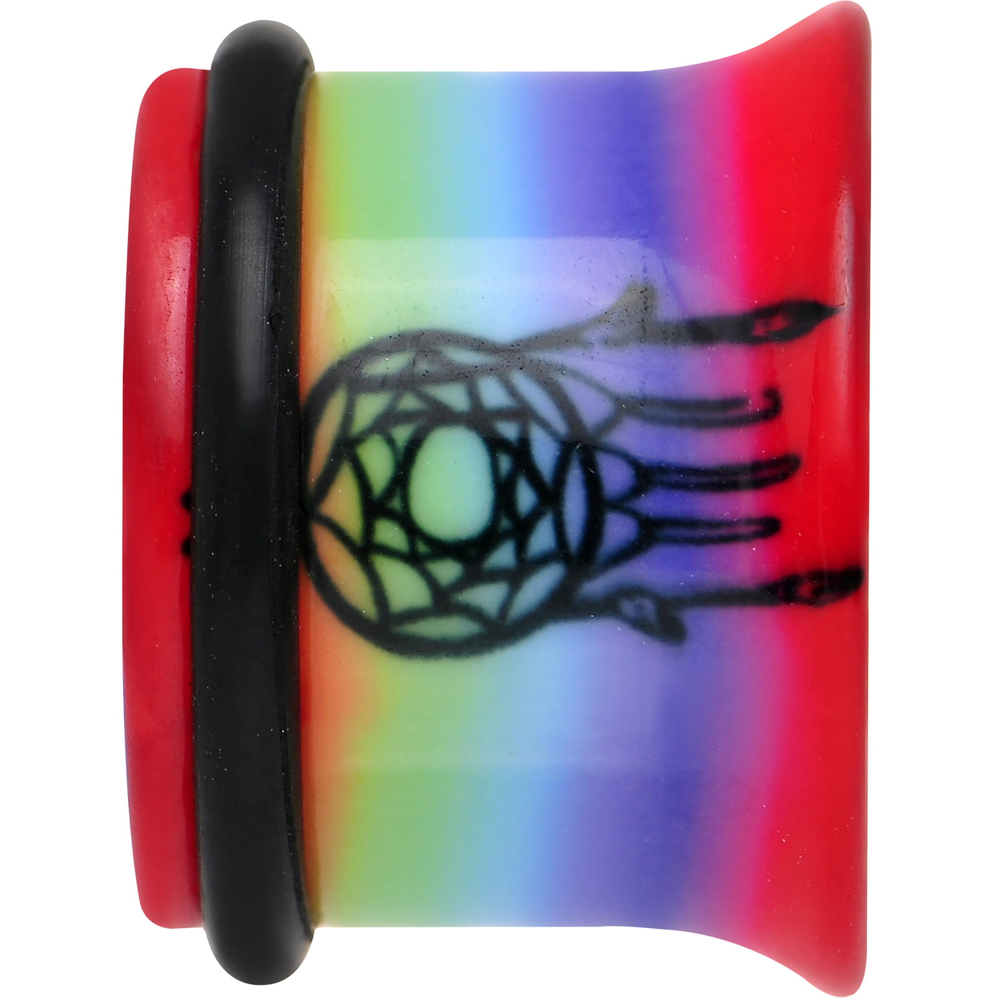9/16 Rainbow Acrylic Groovy Dreamcatcher Single Flare Plug