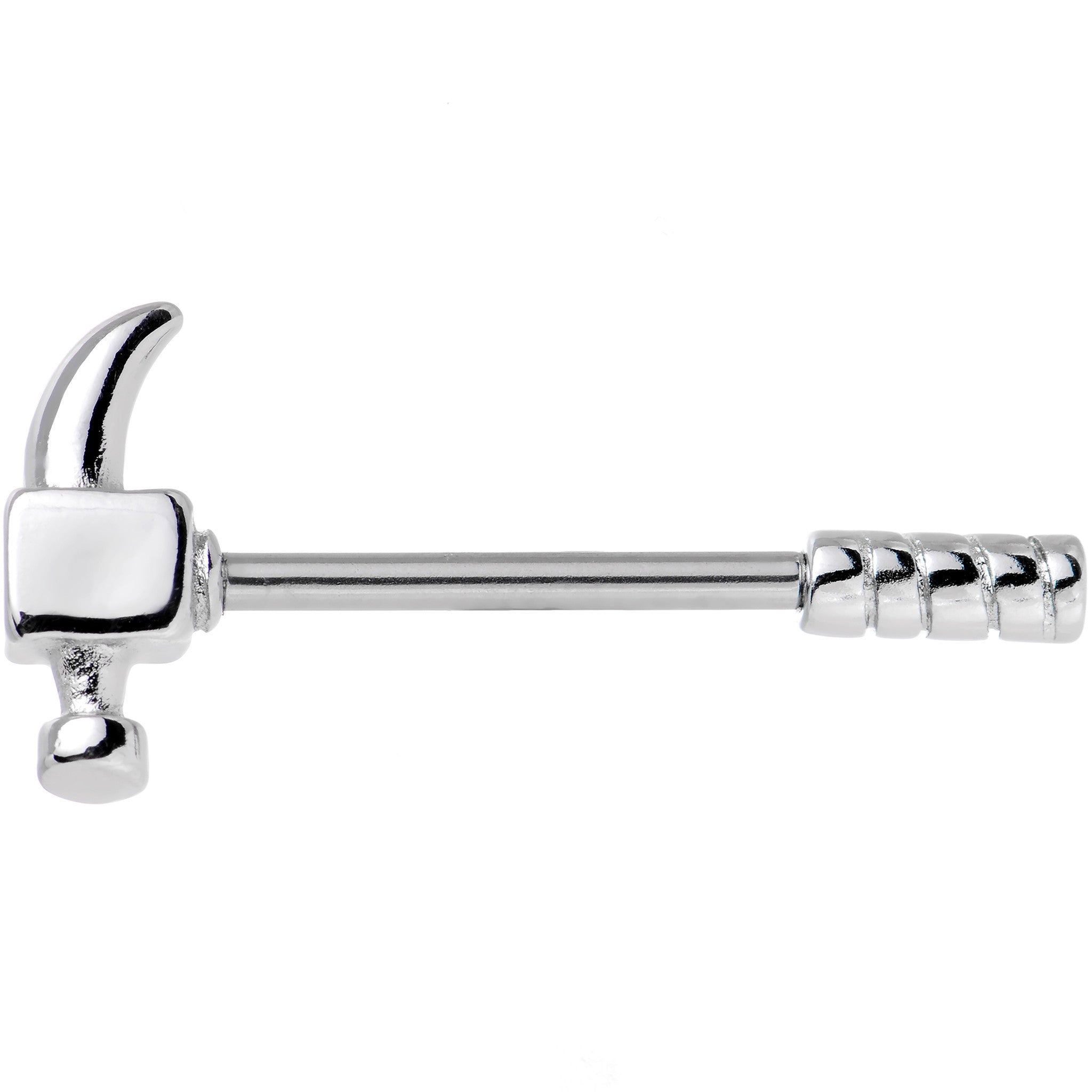 14G 5/8 Stainless Steel Nailed It Hammer Nipple Barbell Set