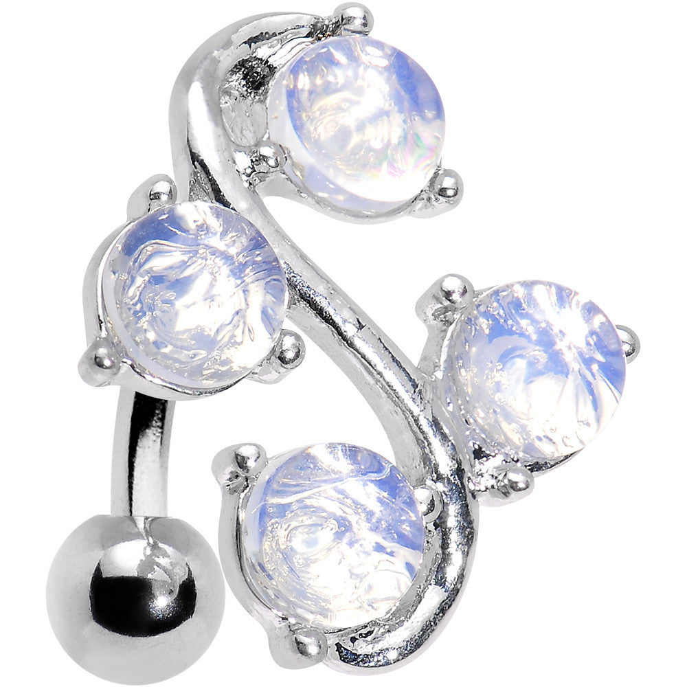Moonstone Vine Top Mount Belly Ring