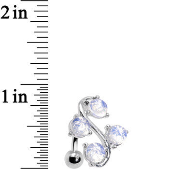 Moonstone Vine Top Mount Belly Ring