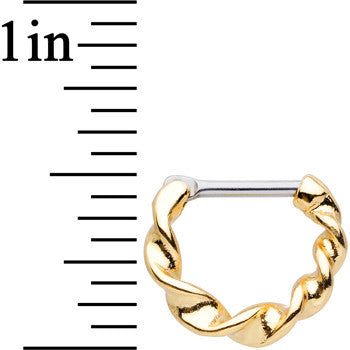 16G Stainless Steel Gold Plated Spiral Septum Clicker