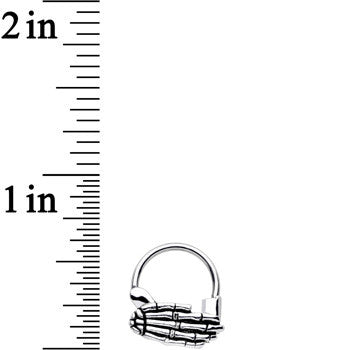 16G Stainless Steel Spooky Skeleton Hand Septum Clicker