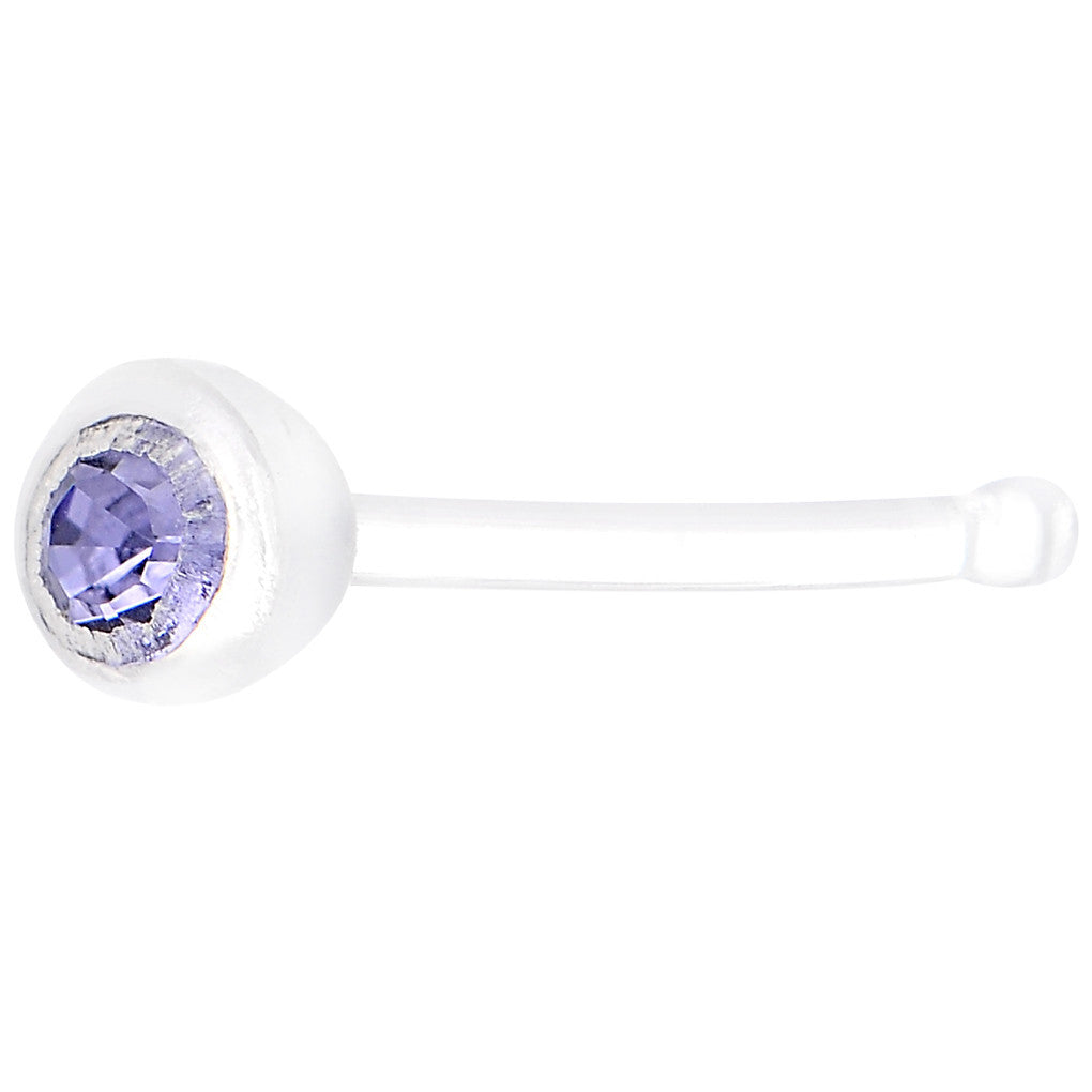 22G Press Fit Lavender Gem PTFE Nose Bone
