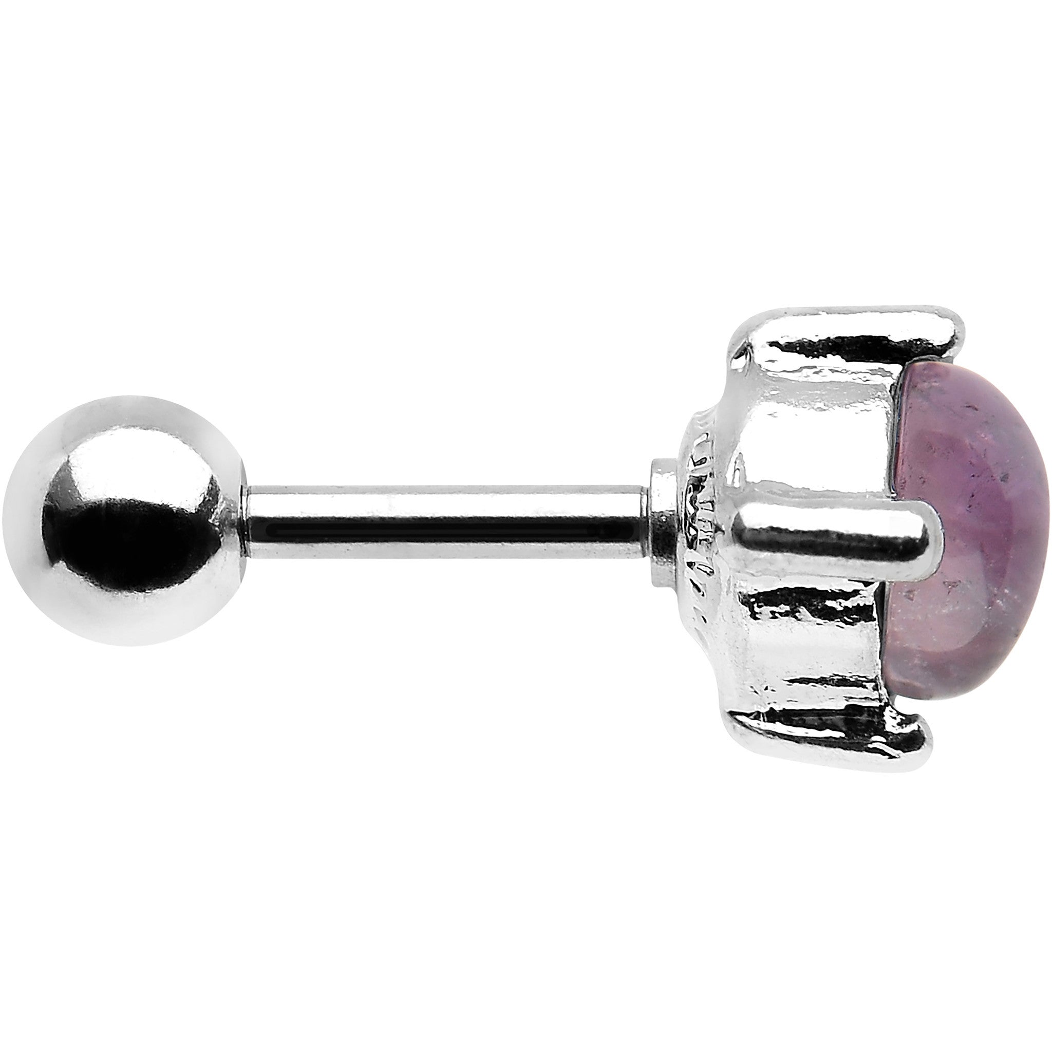 16G Pretty Purple Stone Stainless Steel Cartilage Earring