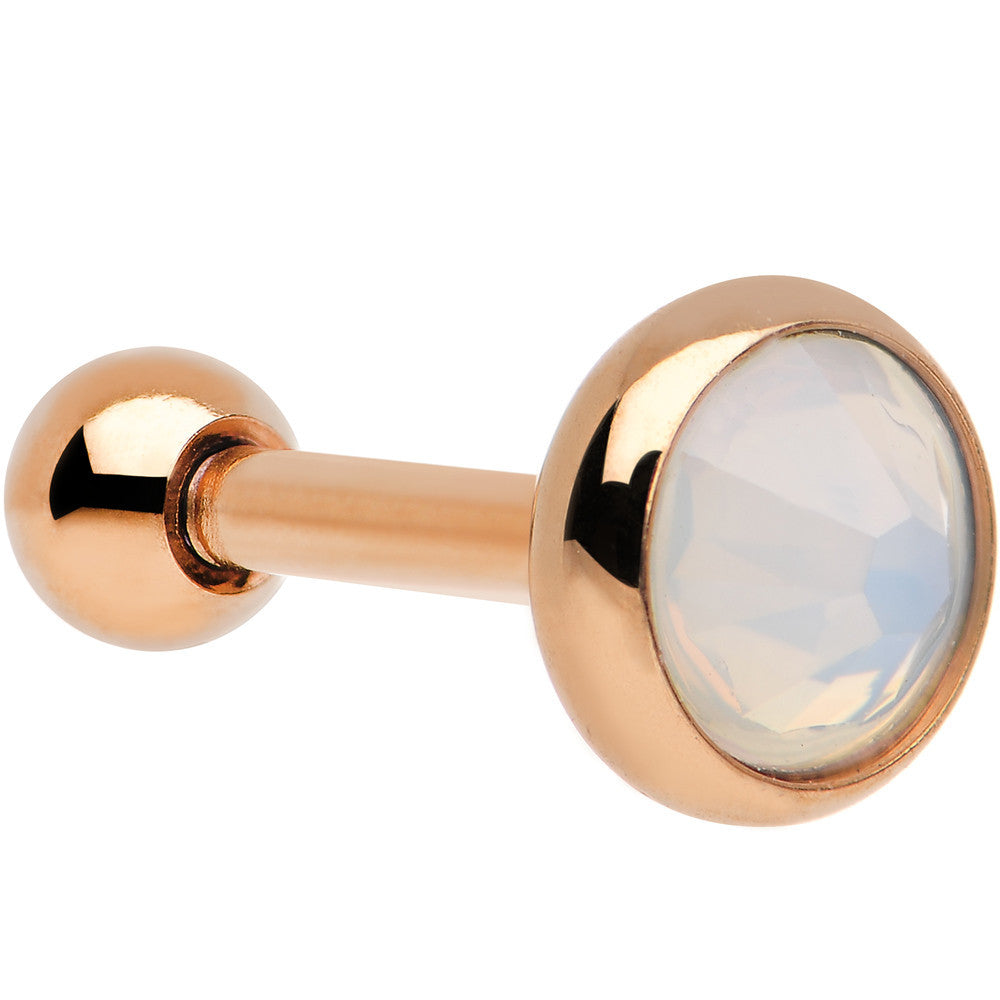 16G Rose Gold IP 5mm Synthetic Opal Cartilage Tragus Earring