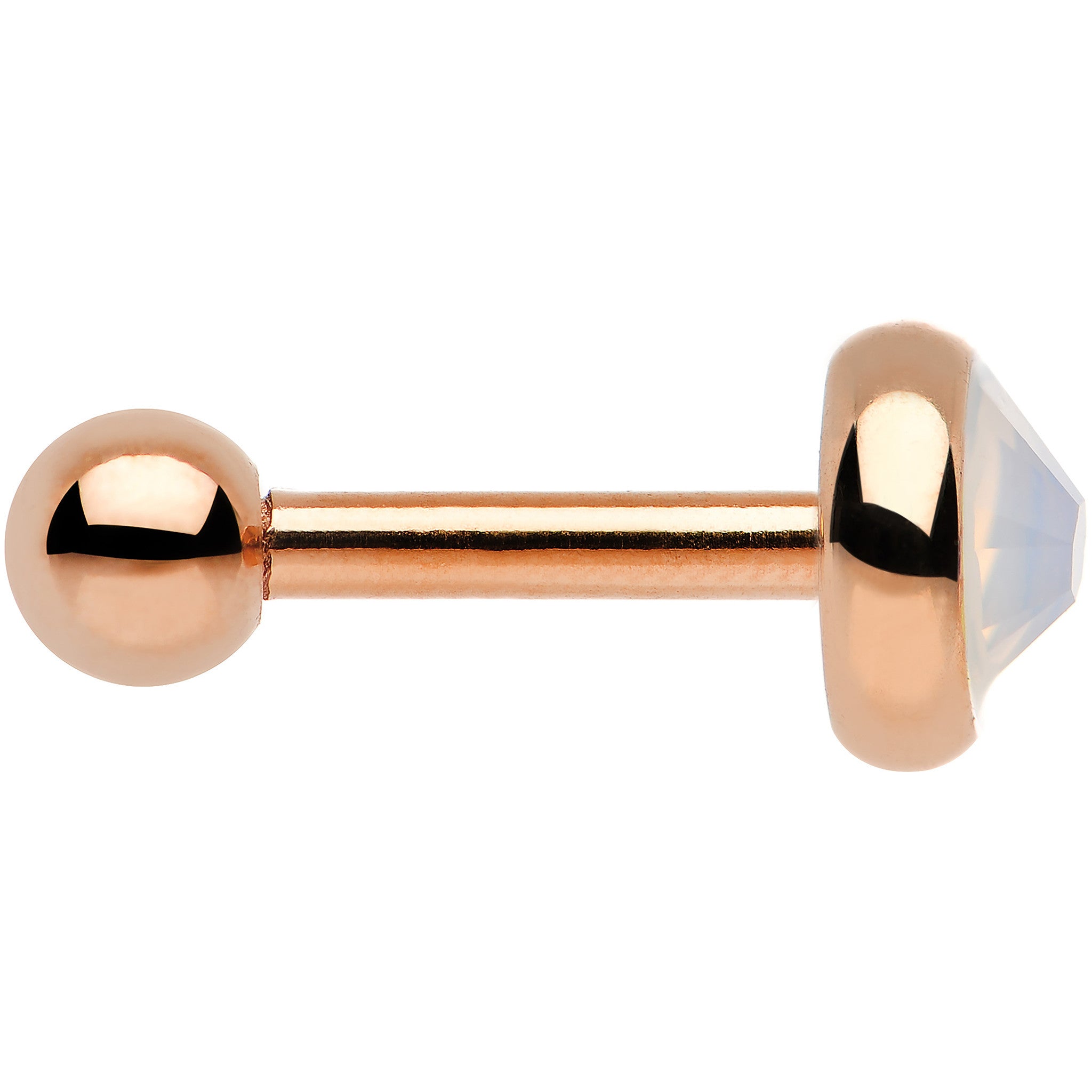 16G Rose Gold IP 5mm Synthetic Opal Cartilage Tragus Earring