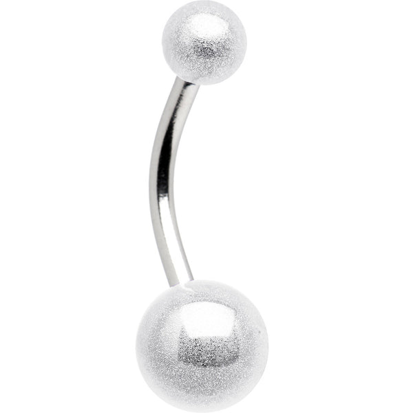 White MIRACLE BALL Belly Button Ring BodyCandy