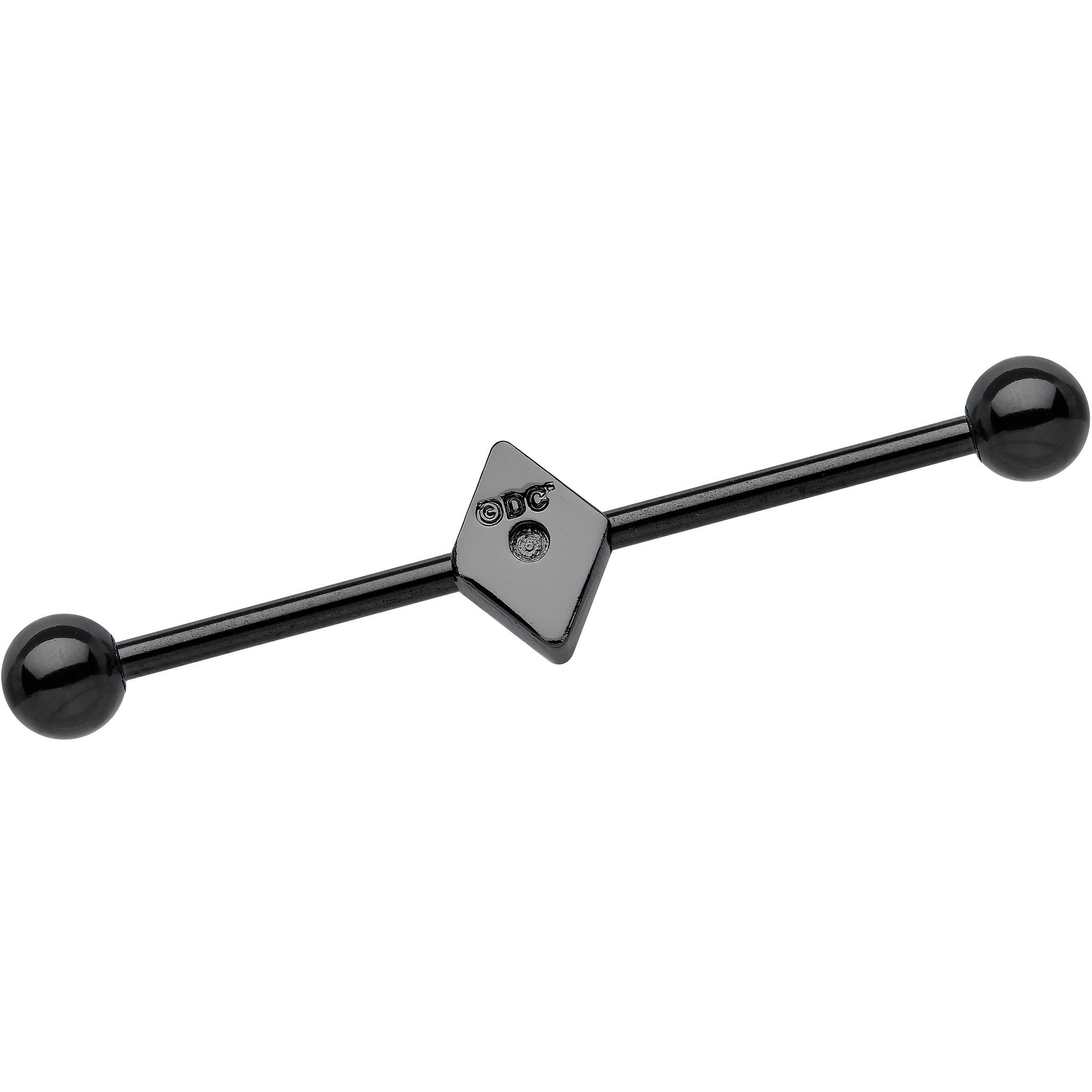 Licensed Black Plated Harley Quinn Logo Industrial Barbell 35mm