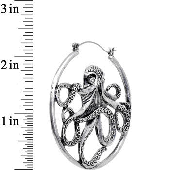 Octopus Tunnel Plug Hoop Hanger Earring Set