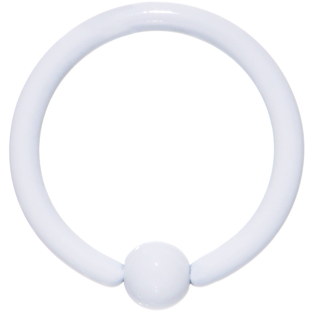 16G White Ceramic Coated Stainless Steel BCR Captive Ring