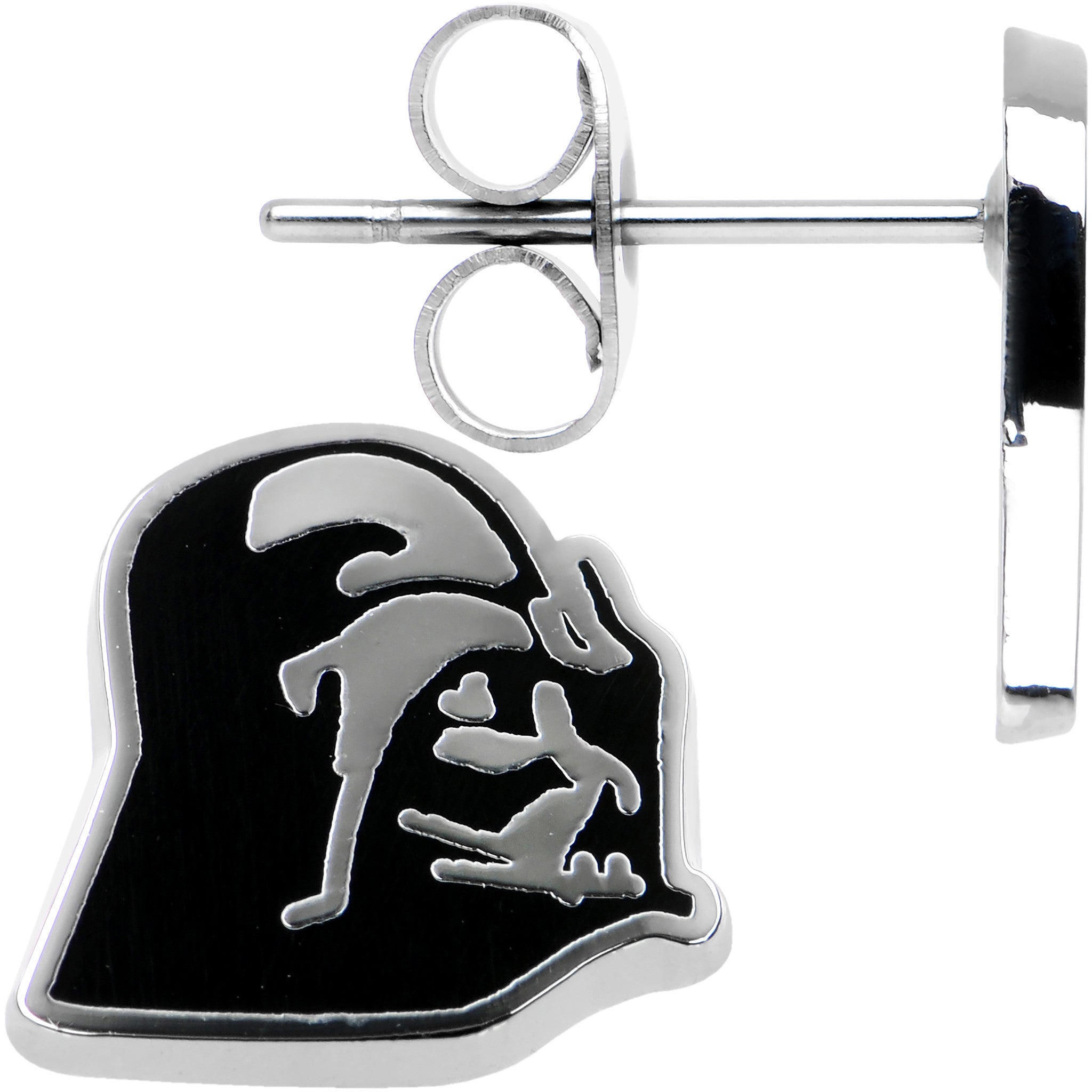 Officially Licensed Steel Star Wars Darth Vader Stud Earrings
