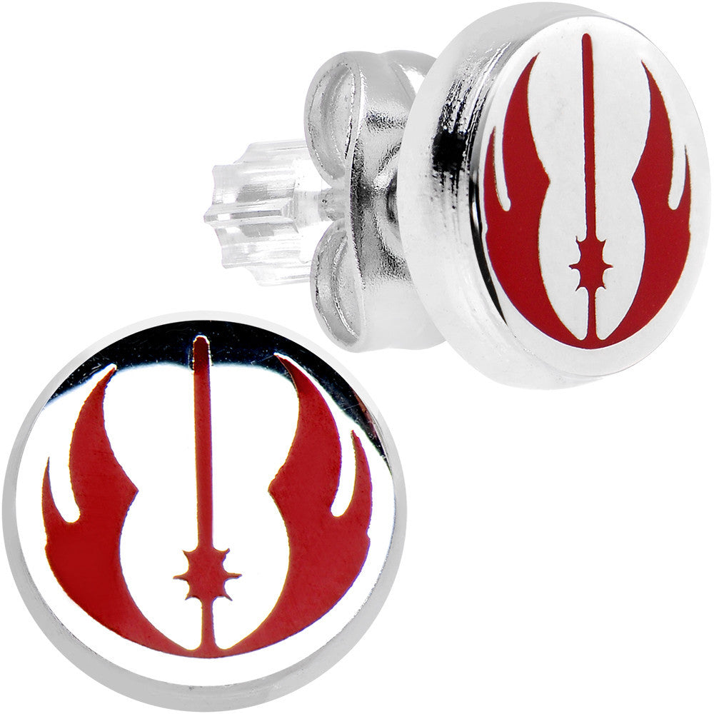 Officially Licensed Steel Star Wars Jedi Order Stud Earrings
