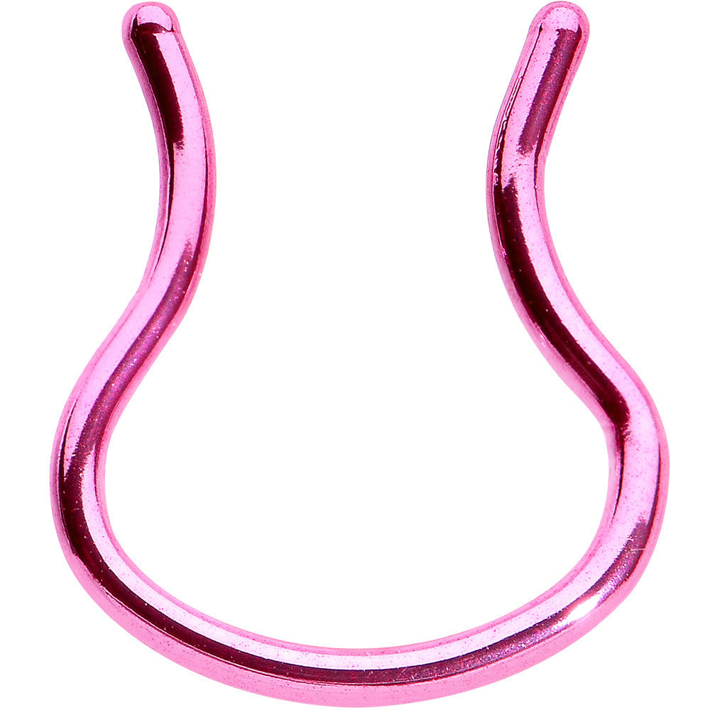 16G Pink Anodized Septum Retainer