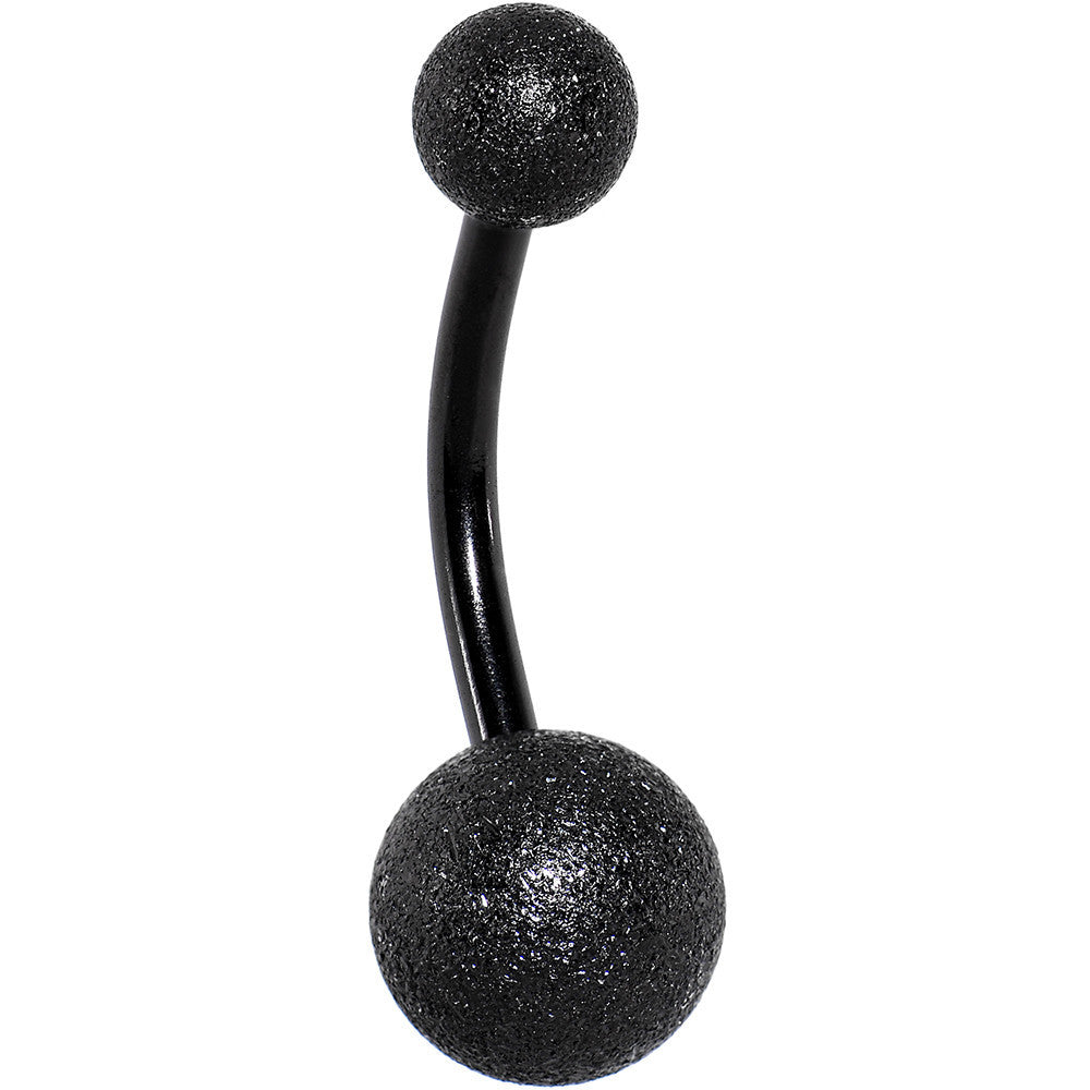 Black Anodized Sandblasted Belly Ring