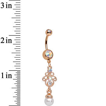 Rose Gold Anodized Cultivated Polar Lights Dangle Belly Ring