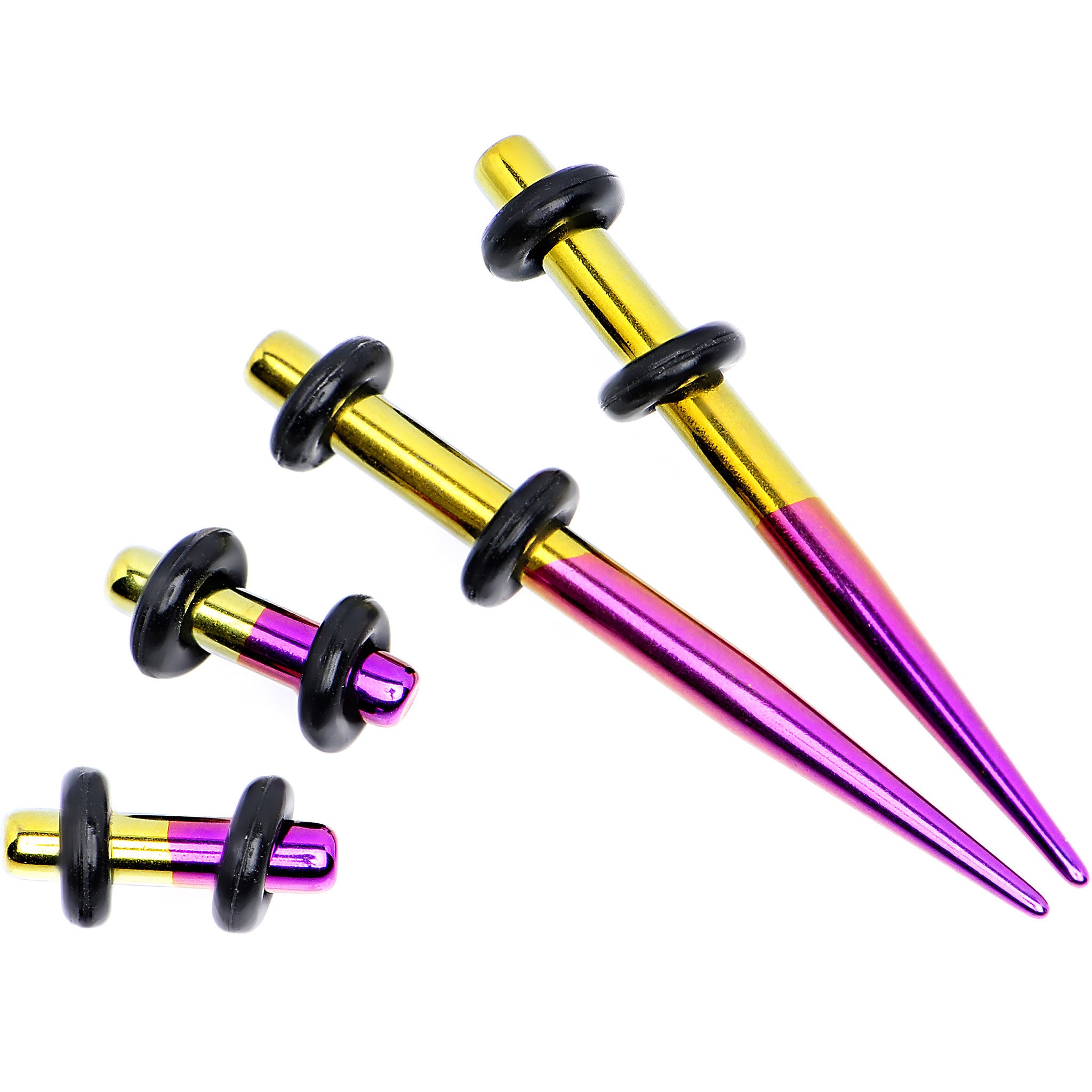 8G Yellow and Purple Titanium IP Steel Taper Plug Set