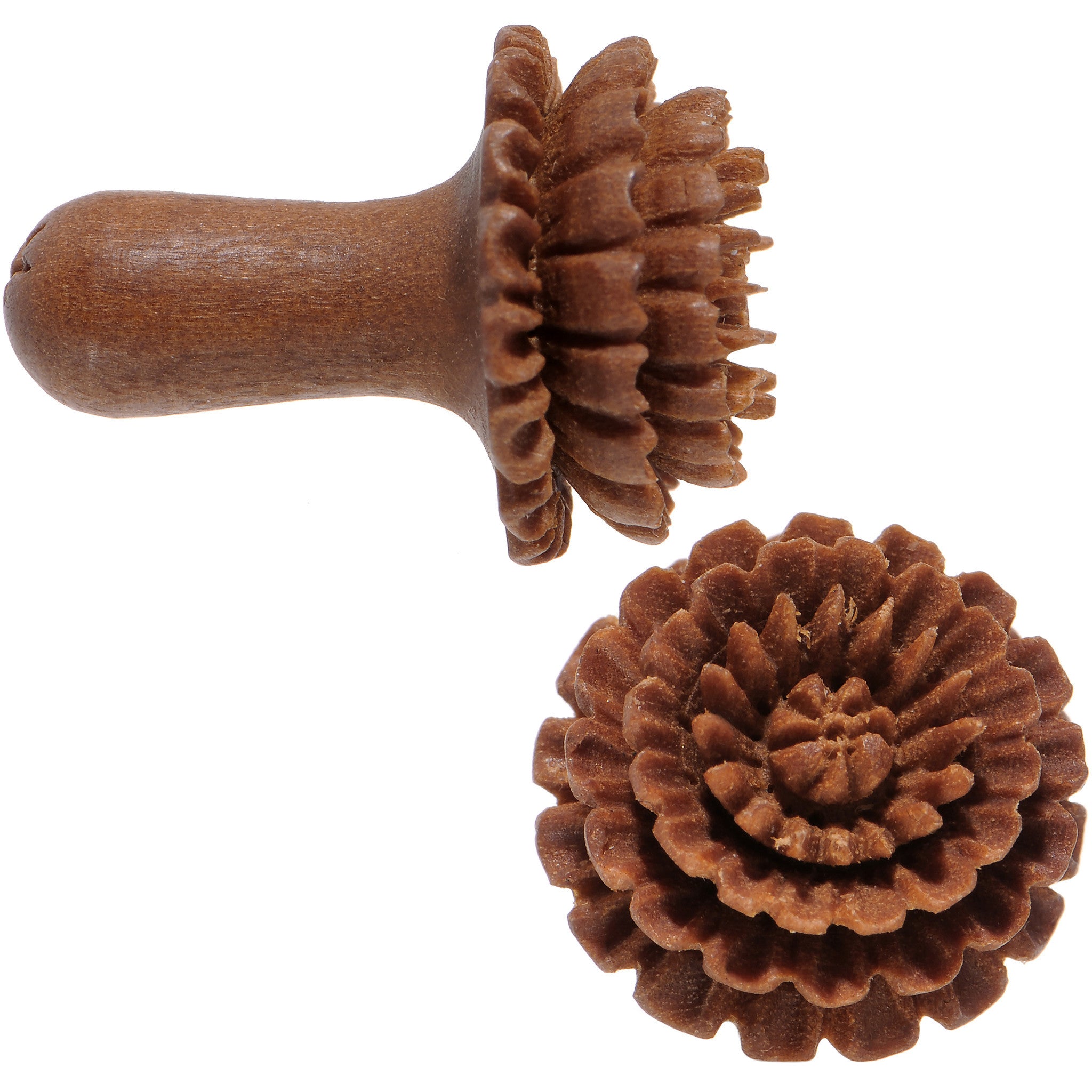 4G Organic Sabo Wood Chrysanthemum Single Flare Plug Set