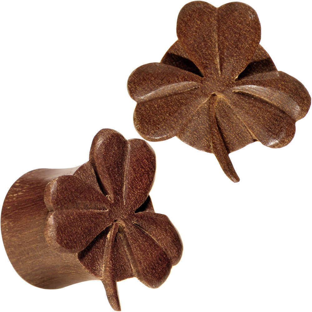 1/2 Organic Sabo Wood Shamrock Saddle Plug Set