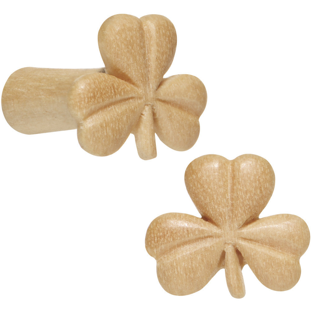 8G Organic Crocodile Wood Shamrock Saddle Plug Set