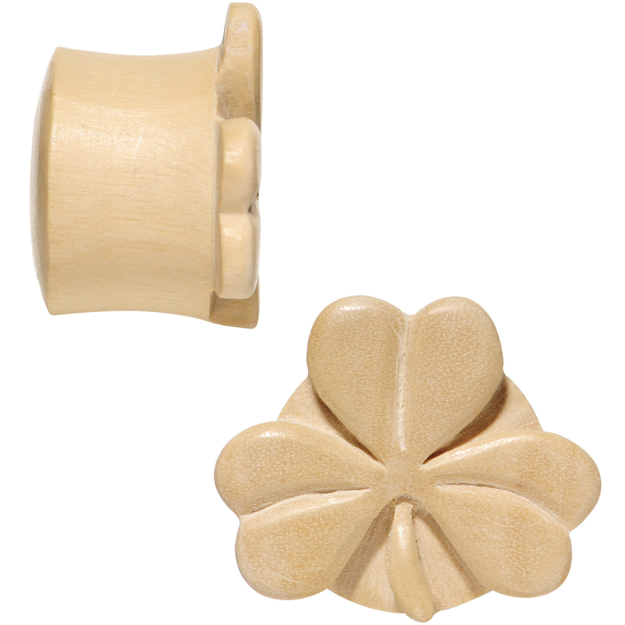 8G Organic Crocodile Wood Shamrock Saddle Plug Set