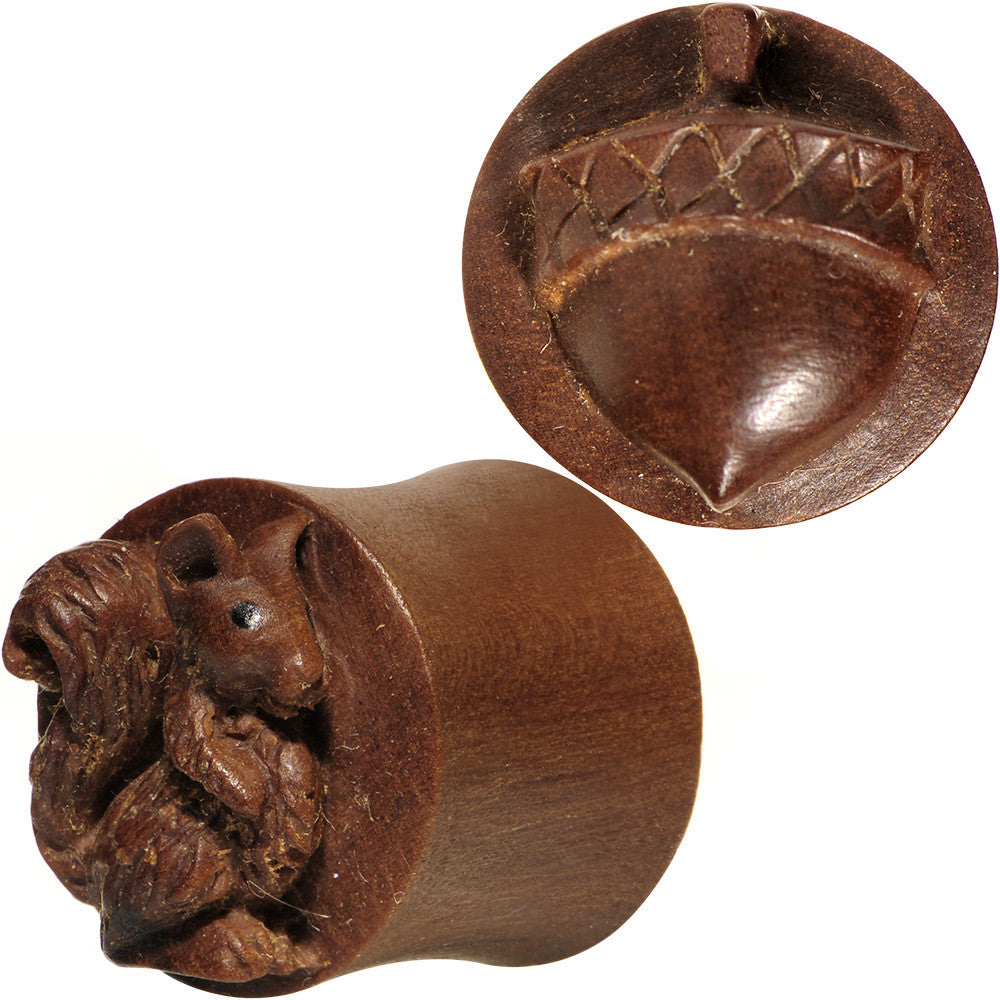 1/2 Organic Wood Squirrels Gone Nuts Saddle Plug Set