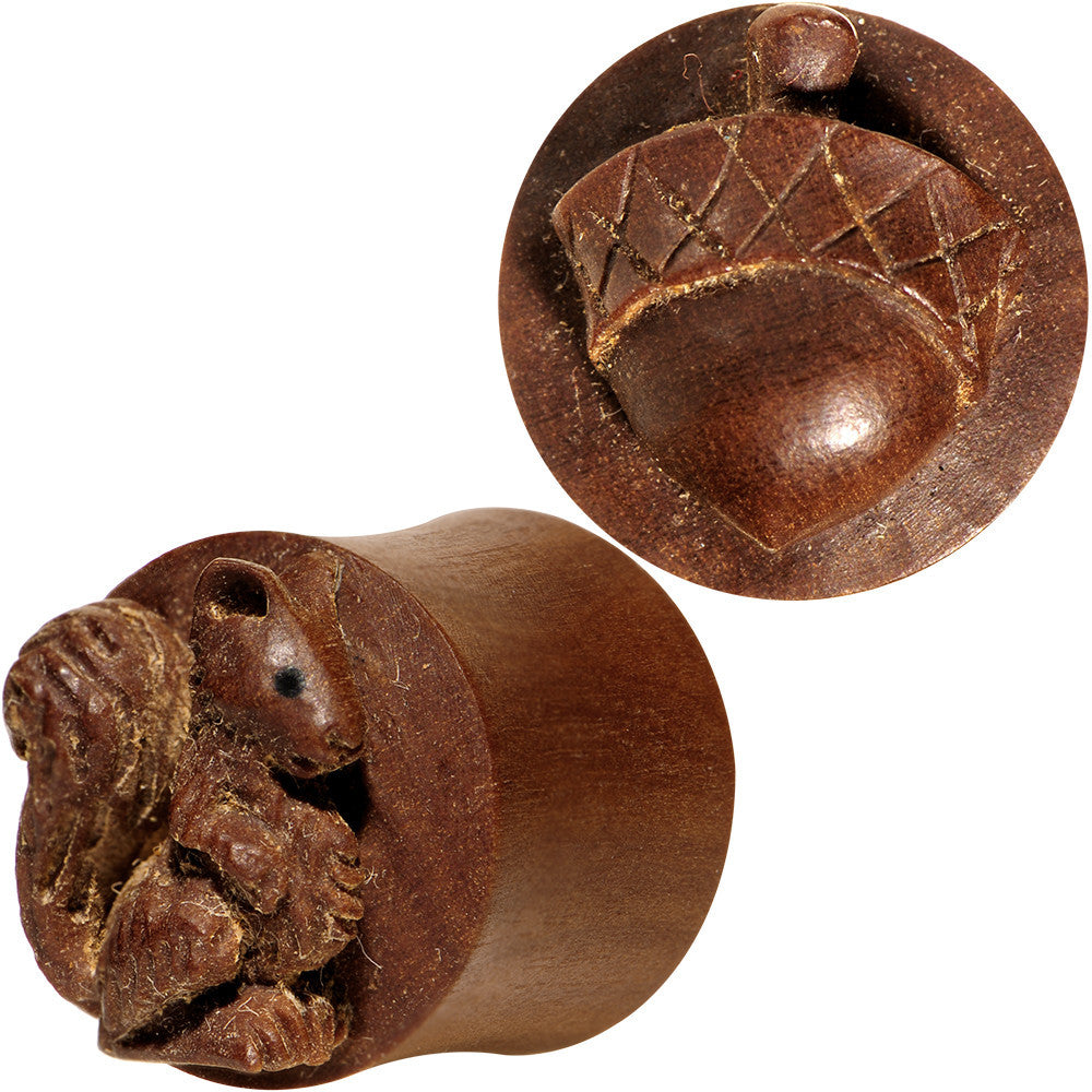 9/16 Organic Wood Squirrels Gone Nuts Saddle Plug Set