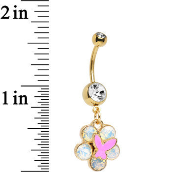 Gold Anodized Iridescent Gem Nature's Wonder Dangle Belly Ring