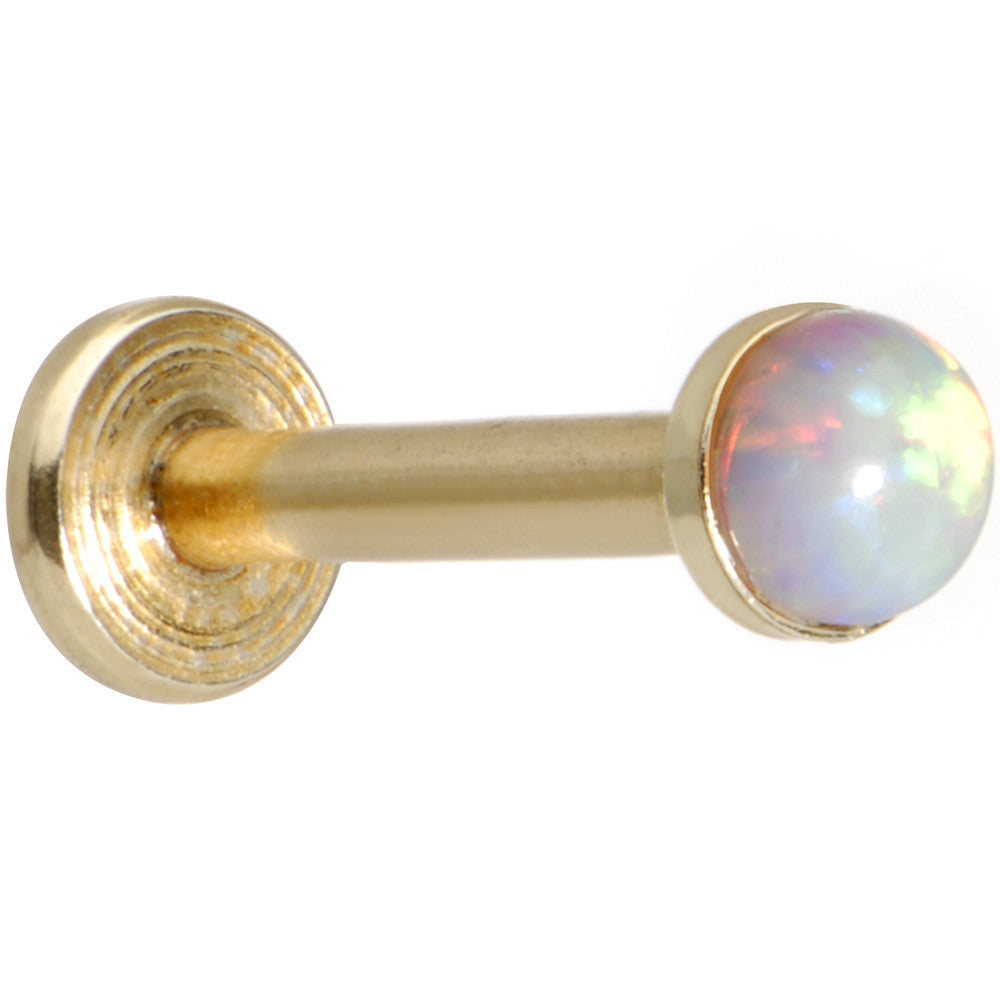 16G 5/16 White 3mm Synthetic Opal Internally Threaded Labret