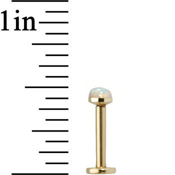 16G 5/16 White 3mm Synthetic Opal Internally Threaded Labret