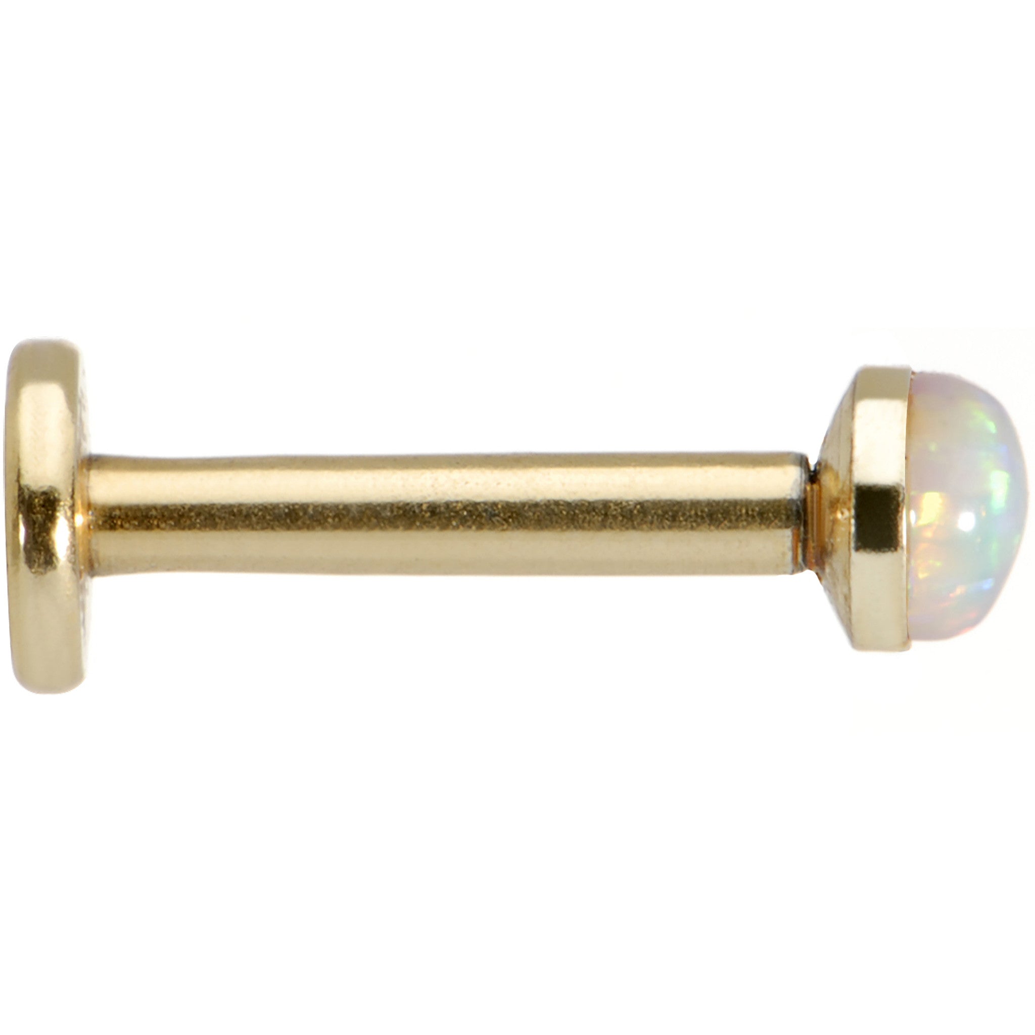 16G 5/16 White 3mm Synthetic Opal Internally Threaded Labret